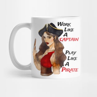 Female Pirate Work Like a Captain Mug